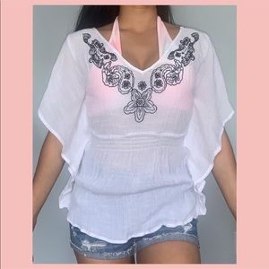 White Beach Top Coverup